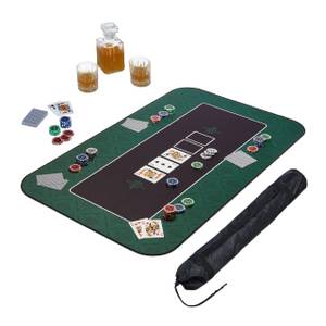 Pokermatte 100x60 Schwarz - Dunkelgrün - Weiß