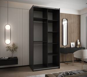 Armoire Lux 4 Noir - Argenté - Largeur : 110 cm