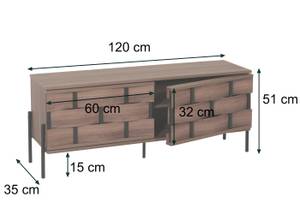 TV-Rack M44 Braun - Holzwerkstoff - 120 x 51 x 35 cm