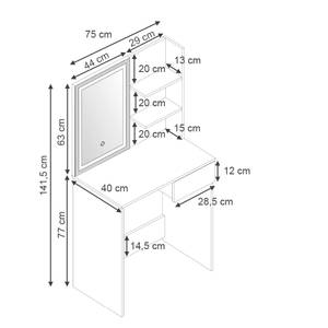 Schminktisch Dekos 39548 Weiß - Holzwerkstoff - 75 x 141 x 40 cm