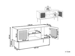 Meuble TV PASCO Noir - Marron - Bois manufacturé - 120 x 63 x 39 cm