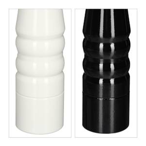 Lot de 2 salières et poivrières Noir - Blanc - Céramique - Bois manufacturé - 7 x 40 x 7 cm