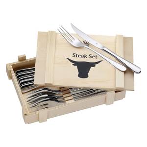 Steakbesteck Steak Set 12-teilig Silber - Metall - 28 x 5 x 18 cm