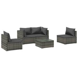 Garten-Lounge-Set (5-teilig) 3013635-6 Anthrazit - Grau