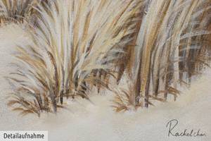 Acrylbild handgemalt October Dunes Beige - Massivholz - Textil - 90 x 60 x 4 cm