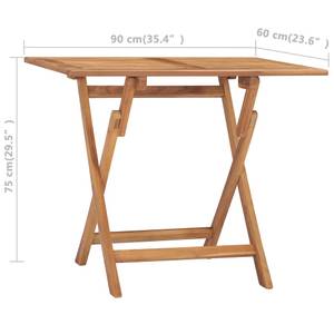 Table de salle à manger Marron - Bois massif - Bois/Imitation - 90 x 75 x 90 cm