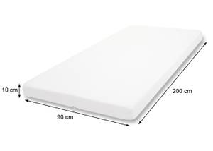 10cm Memoryfoam-Matratzentopper E63 Weiß - Textil - 90 x 10 x 200 cm