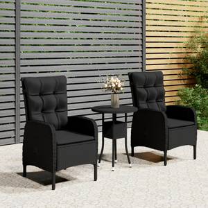 Bistro-Set 3015265-1 (3-teilig) Schwarz - 60 x 60 cm