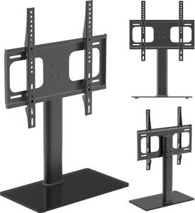 TV Standfuß Fernseh Erhöhung BTTS400 Schwarz - Glas - Metall - 46 x 67 x 24 cm