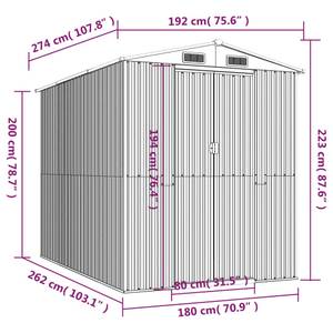 Geräteschuppen 3014781-3 Dunkelbraun - Tiefe: 274 cm