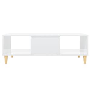 Couchtisch DE992 Weiß - Massivholz - 60 x 35 x 104 cm