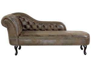 Chaiselongue NIMES Schwarz - Braun - Dunkelbraun - Armlehne davorstehend rechts - Ecke davorstehend links - Kunstleder