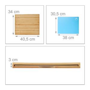 Planche à découper, 6 tapis découpe Bleu - Marron - Rouge - Bambou - Matière plastique - 41 x 3 x 34 cm