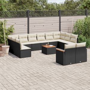 Gartensitzgruppe K6317(13-tlg) Schwarz - Massivholz - 69 x 62 x 62 cm