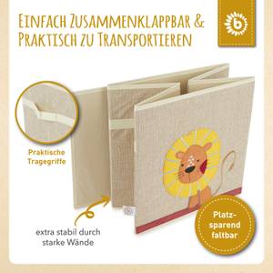 Aufbewahrungsbox Löwe Beige - Textil - 33 x 33 x 33 cm