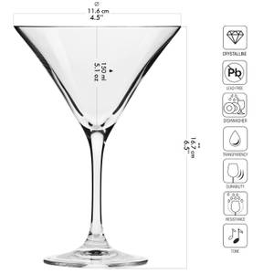 Krosno Elite Martinigläser Glas - 12 x 17 x 12 cm