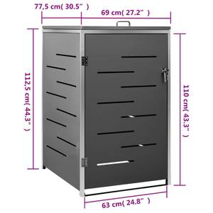 Mülltonnenbox 3010469-1 Anthrazit - Tiefe: 69 cm