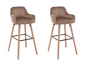 Tabouret de bar ELEANA Lot de 2 Beige