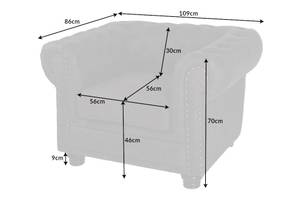 Sessel CHESTERFIELD Grau - Textil - 110 x 70 x 86 cm