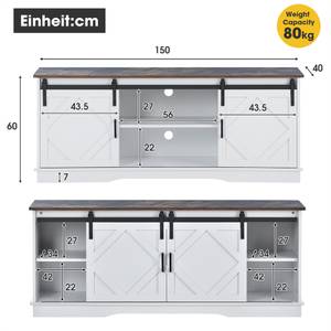 TV-Schrank Retro-industriellerStil Ⅲ Weiß