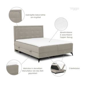 Boxspringbett Viggo Braun - Breite: 160 cm