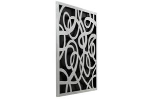 Metallbild Swirling Dance Schwarz - Silber - Metall - 80 x 80 x 3 cm