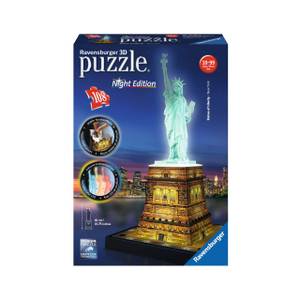 3D Puzzle Freiheitsstatue Bei Nacht Papier - Kunststoff - 8 x 3 x 11 cm