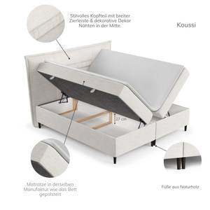 Boxspringbett Koussi I Taschenfederkern Creme - Breite: 160 cm