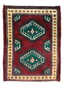 Turkaman - 87x64cm Rot - Naturfaser - 64 x 1 x 87 cm