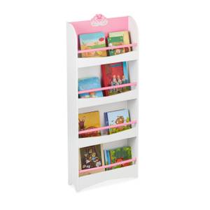 Bücherregal Schwan für Kinder Pink - Weiß - Holzwerkstoff - 51 x 124 x 15 cm
