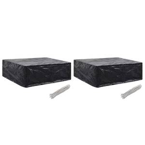 Housse de mobilier de jardin (lot de 2) Noir - Métal - Matière plastique - 210 x 90 x 250 cm