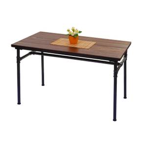 Table pour salle à manger H10b Marron - Métal - Bois/Imitation - 120 x 75 x 70 cm