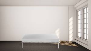 Doppelbettboden Marialaura Beige - Holz teilmassiv - 160 x 32 x 190 cm