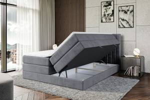 Boxspringbett IDRIKO KING Steingrau - Breite: 160 cm