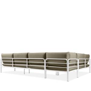 Garten-Ecksofa RAMBE Beige - Weiß