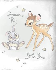 Babybettwäsche Disney's Bambi & Klopfer Grau - Weiß - Textil - 100 x 135 x 1 cm
