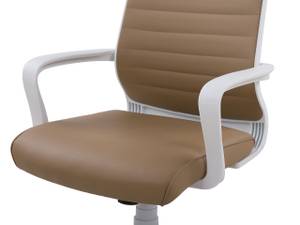 Chaise de bureau LEADER Marron - Blanc - Textile