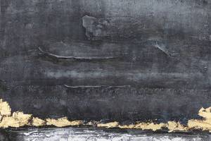 Bild handgemalt Unendlicher Horizont Schwarz - Grau - Massivholz - Textil - 75 x 100 x 4 cm