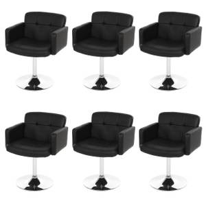 Chaise à accoudoirs Houston (lot de 6) Noir