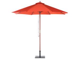 Parasol droit TOSCANA Doré - Chêne foncé - Rouge