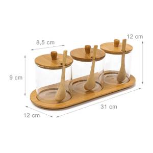 Gewürzgläser JIAO Braun - Bambus - Glas - 12 x 12 x 31 cm