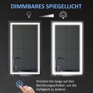 Badezimmerspiegel 834-389V90 Silber - Glas - 60 x 4 x 100 cm