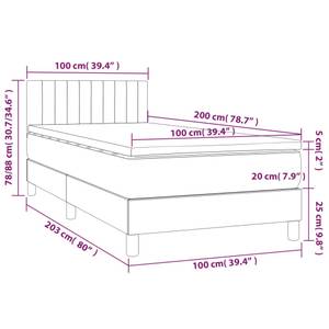 Boxspringbett 3017265-18 Schwarz - Breite: 100 cm