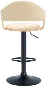 Tabouret de bar Nilse Imitation hêtre - Blanc crème