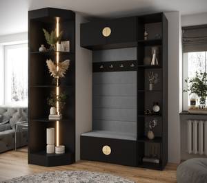 Garderobe Inova 4 Z20 Schwarz - Gold - Grau - Gold