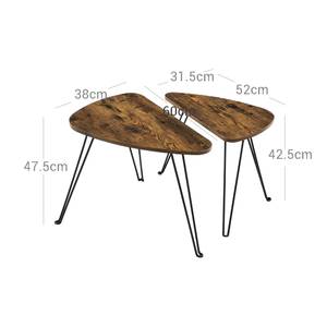 2er-Set Beistelltisch Couchtisch Braun - Holzwerkstoff - 38 x 48 x 60 cm