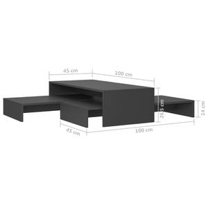 Couchtisch 3008006 Grau - Holzwerkstoff - 100 x 27 x 100 cm