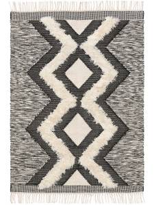 Tapis de laine Mysa Gris - Fibres naturelles - 120 x 1 x 170 cm
