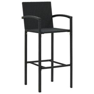 Bar-Set (5-teilig) Schwarz - Kunststoff - Polyrattan - 76 x 106 x 76 cm