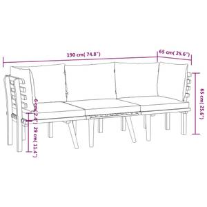 Garten Lounge Set Braun - Massivholz - Holzart/Dekor - 65 x 65 x 65 cm